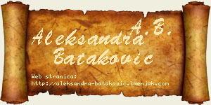 Aleksandra Bataković vizit kartica